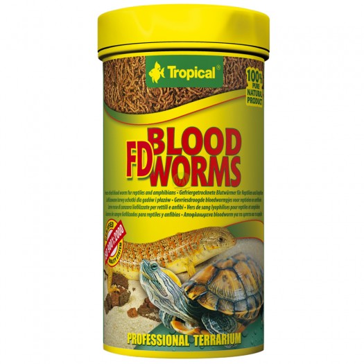 Tropical FD BLOOD WIORMS maistas ropliams ir vandens vėžliams, 7 g